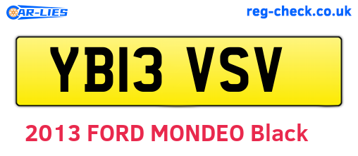 YB13VSV are the vehicle registration plates.