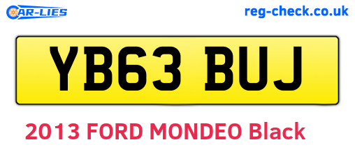 YB63BUJ are the vehicle registration plates.