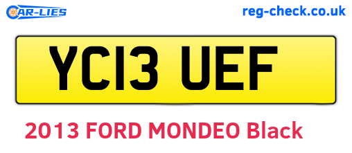 YC13UEF are the vehicle registration plates.