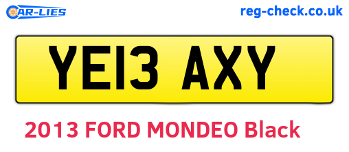 YE13AXY are the vehicle registration plates.