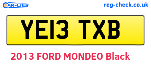 YE13TXB are the vehicle registration plates.