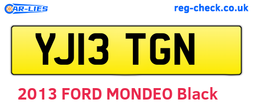 YJ13TGN are the vehicle registration plates.