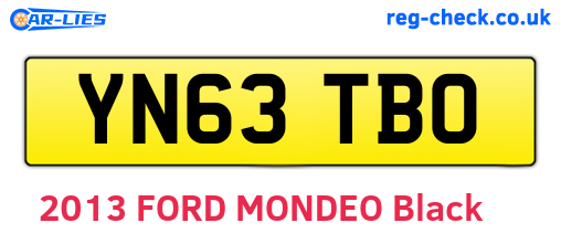 YN63TBO are the vehicle registration plates.