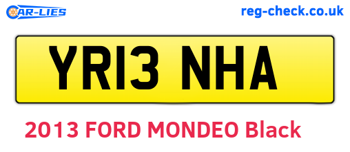 YR13NHA are the vehicle registration plates.