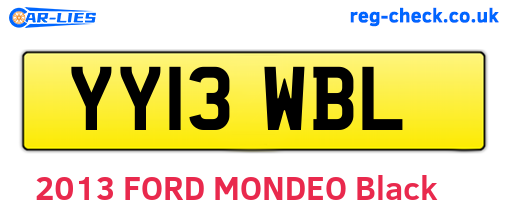 YY13WBL are the vehicle registration plates.
