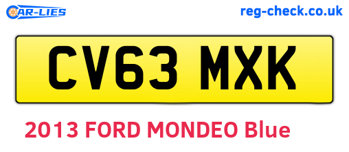 CV63MXK are the vehicle registration plates.