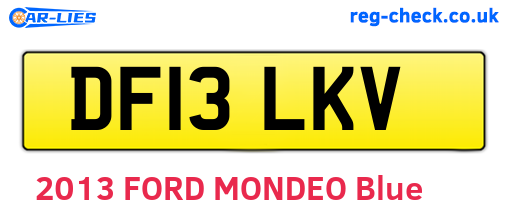 DF13LKV are the vehicle registration plates.