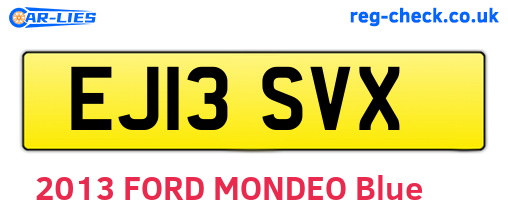 EJ13SVX are the vehicle registration plates.