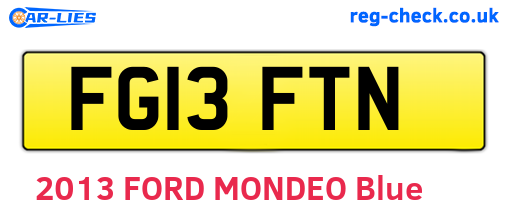 FG13FTN are the vehicle registration plates.