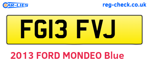 FG13FVJ are the vehicle registration plates.