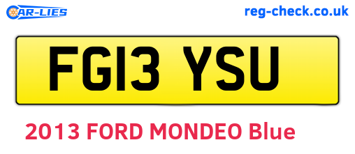 FG13YSU are the vehicle registration plates.