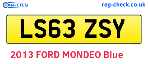 LS63ZSY are the vehicle registration plates.