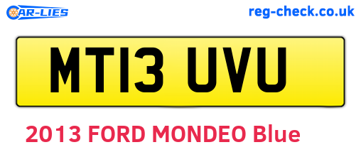 MT13UVU are the vehicle registration plates.