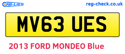 MV63UES are the vehicle registration plates.
