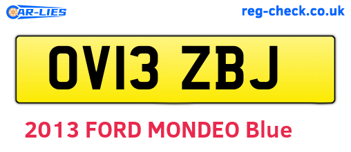 OV13ZBJ are the vehicle registration plates.