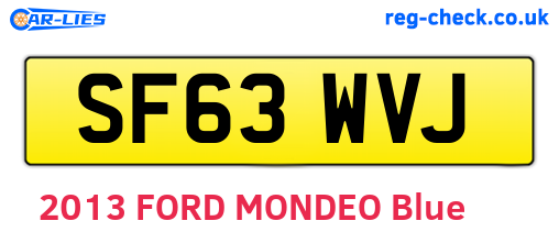 SF63WVJ are the vehicle registration plates.