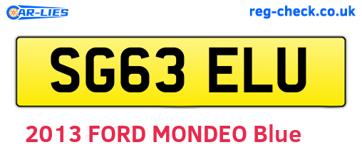 SG63ELU are the vehicle registration plates.
