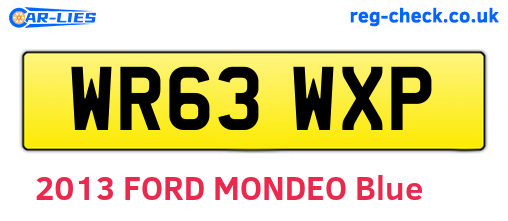 WR63WXP are the vehicle registration plates.
