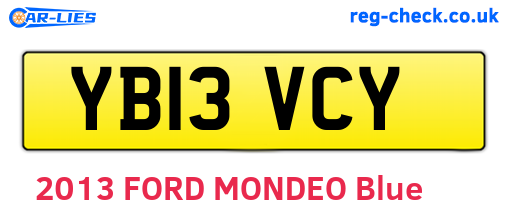 YB13VCY are the vehicle registration plates.