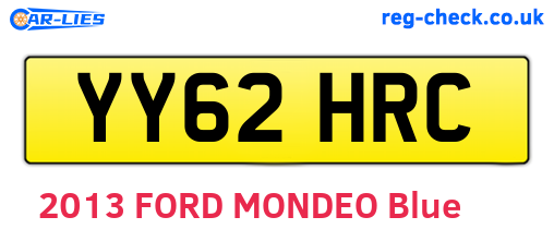 YY62HRC are the vehicle registration plates.