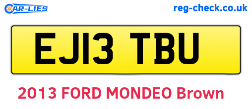 EJ13TBU are the vehicle registration plates.