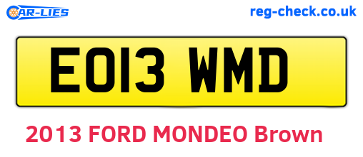 EO13WMD are the vehicle registration plates.