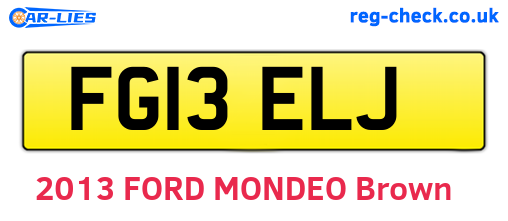 FG13ELJ are the vehicle registration plates.