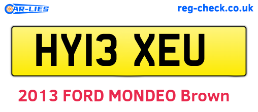 HY13XEU are the vehicle registration plates.