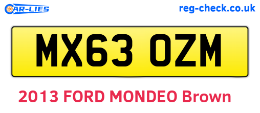 MX63OZM are the vehicle registration plates.