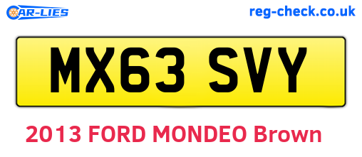MX63SVY are the vehicle registration plates.