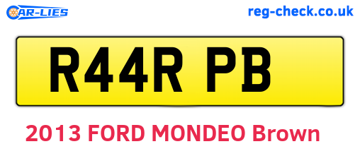 R44RPB are the vehicle registration plates.
