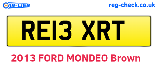 RE13XRT are the vehicle registration plates.
