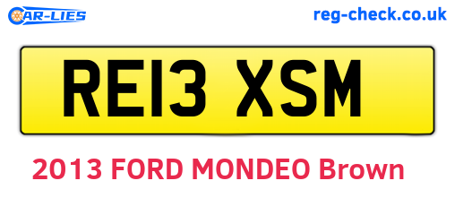 RE13XSM are the vehicle registration plates.