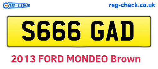 S666GAD are the vehicle registration plates.