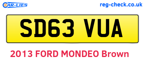 SD63VUA are the vehicle registration plates.