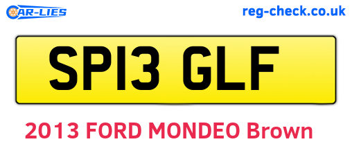 SP13GLF are the vehicle registration plates.