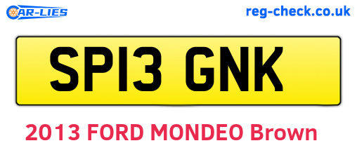 SP13GNK are the vehicle registration plates.