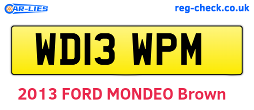 WD13WPM are the vehicle registration plates.