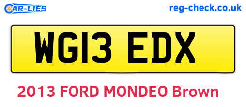WG13EDX are the vehicle registration plates.