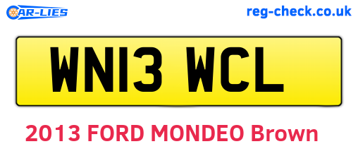 WN13WCL are the vehicle registration plates.