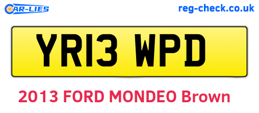 YR13WPD are the vehicle registration plates.