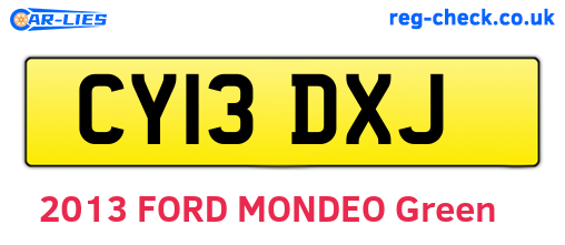 CY13DXJ are the vehicle registration plates.