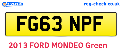 FG63NPF are the vehicle registration plates.