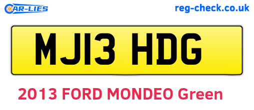 MJ13HDG are the vehicle registration plates.