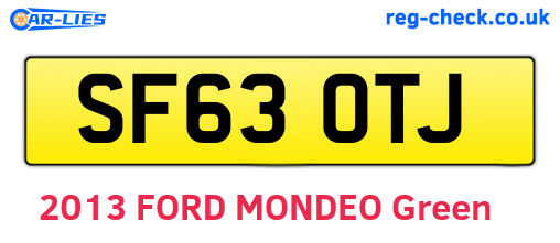 SF63OTJ are the vehicle registration plates.