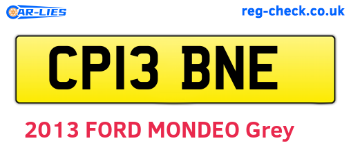 CP13BNE are the vehicle registration plates.