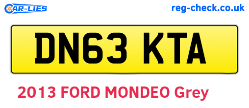 DN63KTA are the vehicle registration plates.