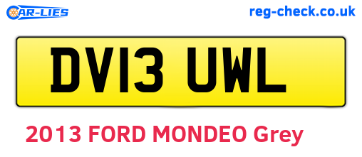 DV13UWL are the vehicle registration plates.
