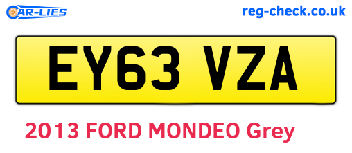 EY63VZA are the vehicle registration plates.