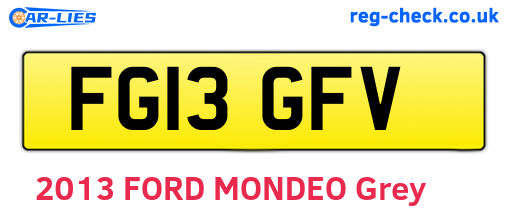 FG13GFV are the vehicle registration plates.